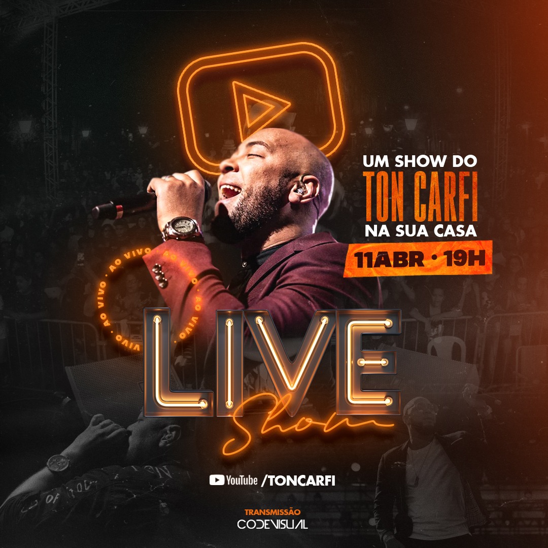 Ton Carfi Promove Live Show Beneficente neste sábado