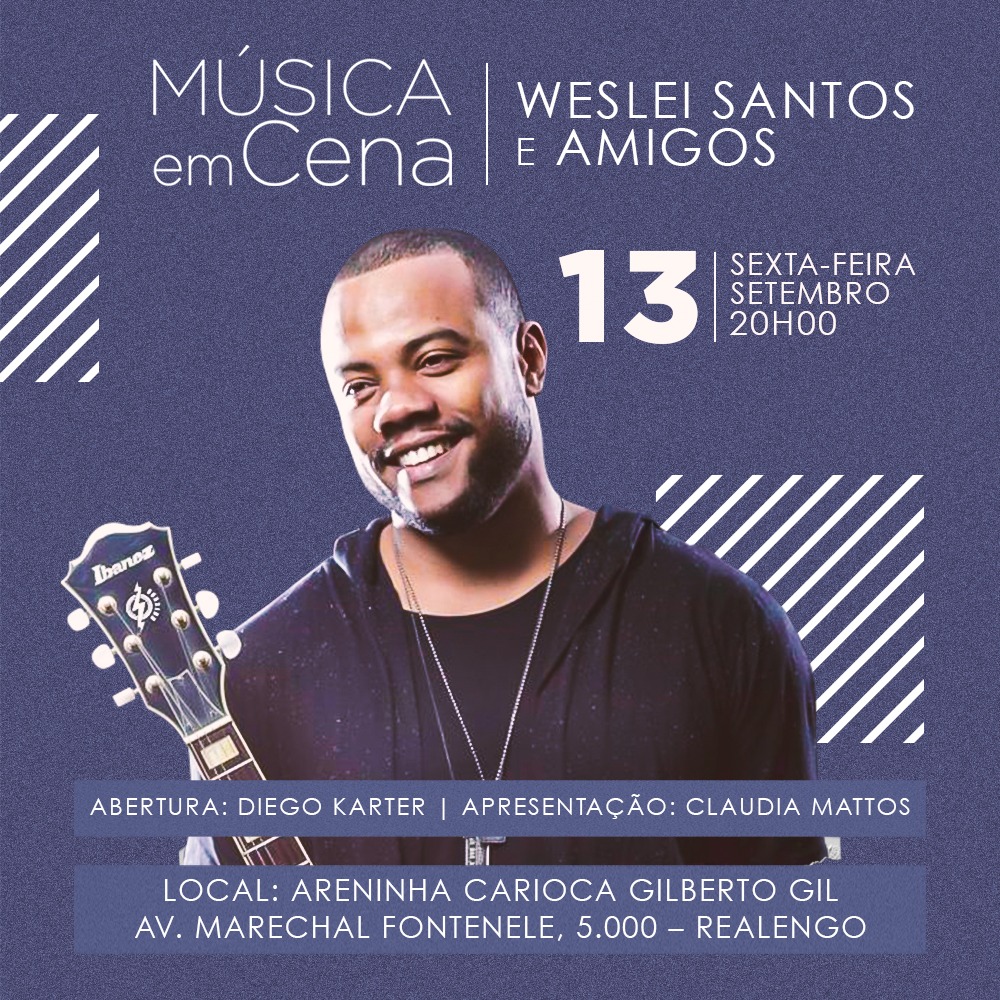 Música em Cena reúne Weslei Santos e Diego Karter em sua sexta edição no Rio de Janeiro